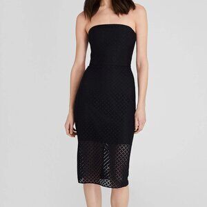Club Monaco Geo Lace Strapless Dress - Black - 4